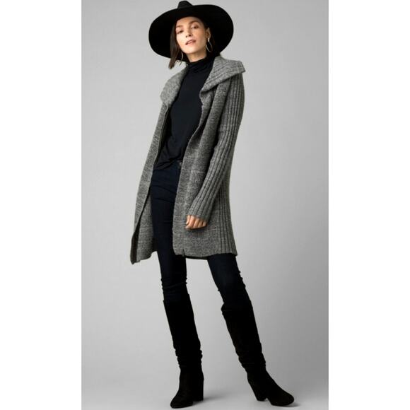 prAna Womans XS Yunna Long Cardigan Sweater Jacket Full Zip Organic Cotton Gray - Picture 2 of 13